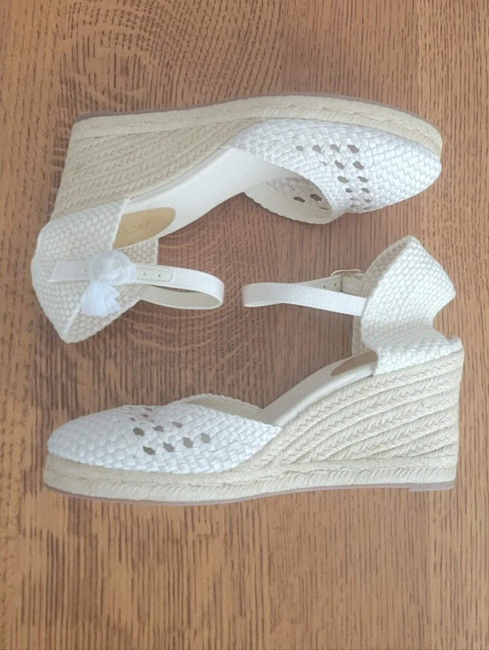 J. Crew Factory Seville Crochet Espadrille Wedges - Bleached Sand